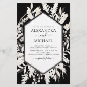 Papier Budget Boho Black Beige Botanique Mariage (Devant)