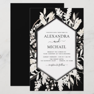Papier Budget Boho Black Beige Botanique Mariage