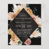 Papier Budget Boho Black Desert Faire-part de mariage (Devant)