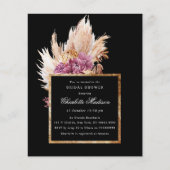 Papier Budget Boho Black, Gold Bridal Shower Invitation (Devant)