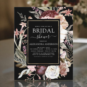 Papier Budget Boho Black Pink Burgundy Fête des mariées