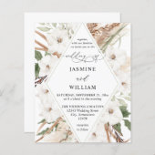 Papier Budget Boho Blanc Floral Mariage été (Devant / Derrière)