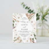 Papier Budget Boho Blanc Floral Mariage été (Debout devant)