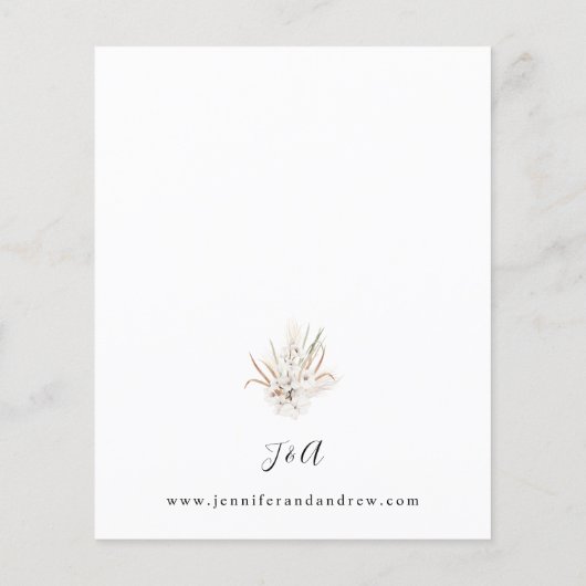 Papier Budget Boho Blanc Floral Mariage été (Dos)