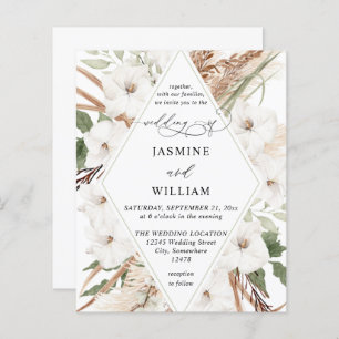 Papier Budget Boho Blanc Floral Mariage été