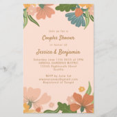 Papier Budget Boho Blush Orange Floral Couples Douche (Devant)