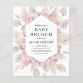 Papier Budget Boho Blush Rose Baby Brunch Invitation (Devant)