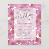 Papier Budget Boho Blush rose Floral Faire-part de mariag (Devant)