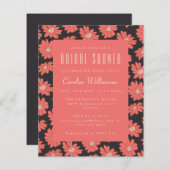 Papier Budget Boho Botanique Black Red Fête des mariées (Devant / Derrière)