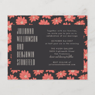 Papier Budget Boho Botanique Noir Rouge Floral Mariage