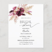 Papier Budget Boho Bourgogne & Fête des mariées florale r (Devant)