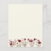 Papier Budget Boho Bourgogne Floral Ivory Wedding Invitat (Dos)