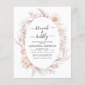 Papier Budget Boho Brunch et Fête des mariées Bubbly (Devant)