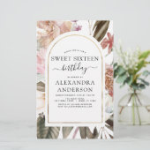 Papier Budget Boho Burgundy Sweet 16 Anniversaire Invitat (Debout devant)