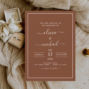 Papier Budget Boho Burnt Orange Faire-part de mariage