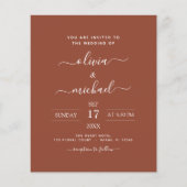 Papier Budget Boho Burnt Orange Wedding Invitations (Devant)