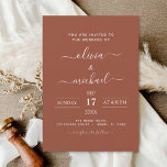 Papier Budget Boho Burnt Orange Wedding Invitations<br><div class="desc">Présentez votre mariage avec une touche de charme boho et une pop d'élégance orange brûlée avec notre Budget Boho Burnt Orange Wedding Invitations. Ces invitations élégantes et économiques sont conçues pour les couples qui souhaitent la chaleur et la vitalité de l'orange brûlé dans leur thème mariage tout en gardant leur...</div>