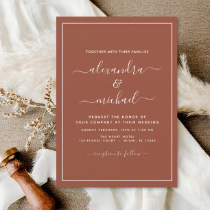 Papier Budget Boho Burnt Orange Wedding Invitations