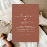 Papier Budget Boho Burnt Orange Wedding Invitations<br><div class="desc">Présentez votre mariage avec une touche de charme boho et une pop d'élégance orange brûlée avec notre Budget Boho Burnt Orange Wedding Invitations. Ces invitations élégantes et économiques sont conçues pour les couples qui souhaitent la chaleur et la vitalité de l'orange brûlé dans leur thème mariage tout en gardant leur...</div>