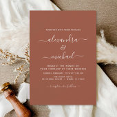Papier Budget Boho Burnt Orange Wedding Invitations