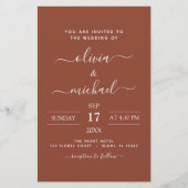 Papier Budget Boho Burnt Orange Wedding Invitations (Devant)