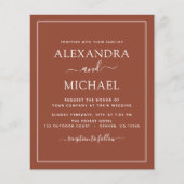 Papier Budget Boho Burnt Orange Wedding Invitations (Devant)