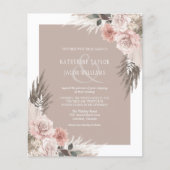 Papier Budget Boho Champagne Faire-part de mariage beige (Devant)