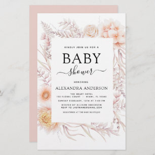Papier Budget Boho Chic Dusty Baby shower du désert rose