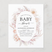 Papier Budget Boho Chic Dusty Baby shower du désert rose (Devant)