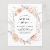 Papier Budget Boho Chic Dusty Pink Desert Fête des mariée (Devant)