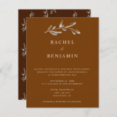 Papier Budget Boho Chic Mariage Élégant Cuivre en terre c (Devant / Derrière)