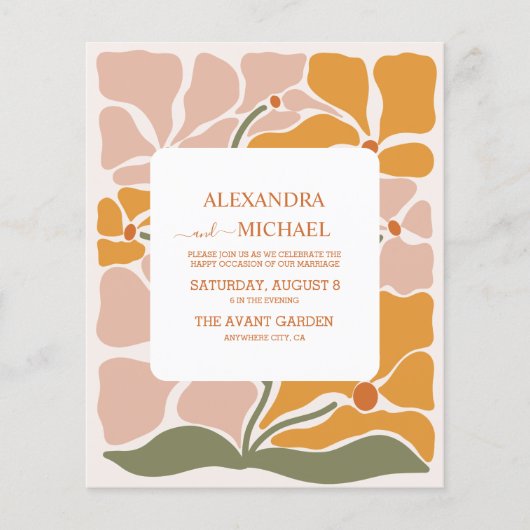 Papier Budget Boho Chic Retro Floral Mariage (Devant)