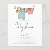 Papier Budget Boho Chic Vêtements en ligne Baby shower (Devant)