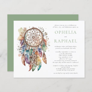 Papier Budget Boho coloré Dreamcatcher Mariage Sage