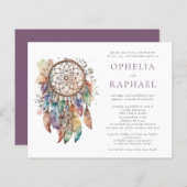 Papier Budget Boho Coloré Dreamcatcher Mariage violet (Devant / Derrière)