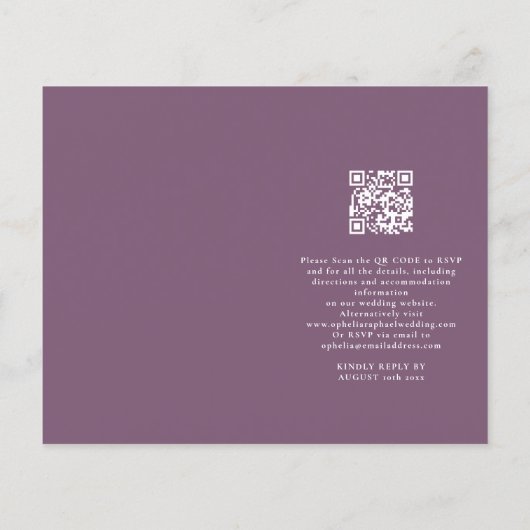 Papier Budget Boho Coloré Dreamcatcher Mariage violet (Dos)