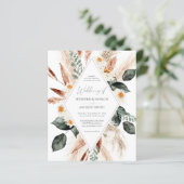 Papier Budget Boho Cuivre Pampas Grass Mariage (Debout devant)