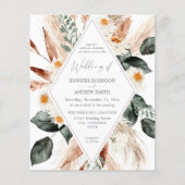 Papier Budget Boho Cuivre Pampas Grass Mariage V3 (Devant)