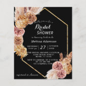 Papier Budget Boho Desert Black Bridal Shower Invitation (Devant)