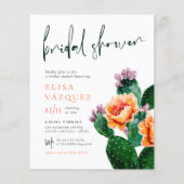 Papier Budget Boho Désert Cactus & Fleurs Enterrement de  (Devant)