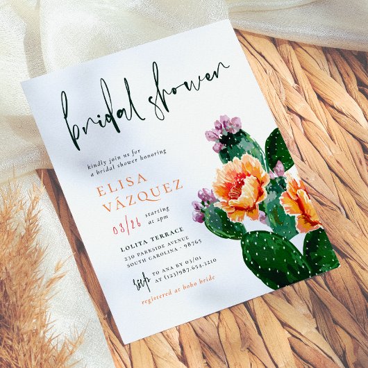 Papier Budget Boho Désert Cactus & Fleurs Enterrement de 