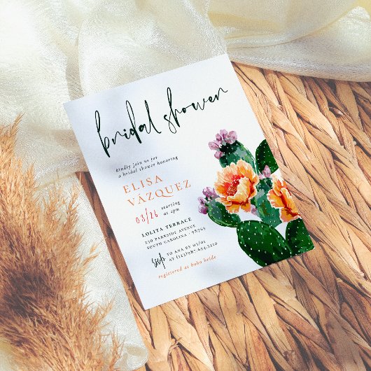 Papier Budget Boho Desert Cactus & Flowers Fête des marié