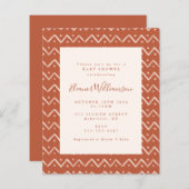 Papier Budget Boho Desert Rust Lines Baby shower (Devant / Derrière)