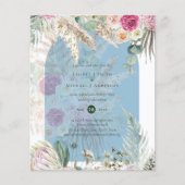 Papier BUDGET BOHO Dusty Blue Floral Pampas Grass Mariage (Devant)