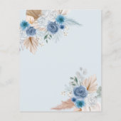 Papier Budget Boho Dusty Blue Pampas Baby shower Invitati (Dos)