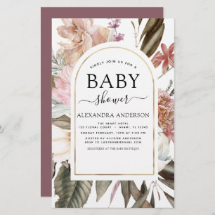 Papier Budget Boho Dusty Pink Burgundy Baby shower