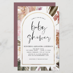 Papier Budget Boho Dusty Pink Burgundy Baby shower