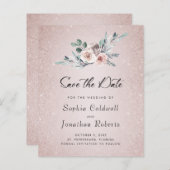 Papier Budget Boho Dusty rose Roses mariage Enregistrer l (Devant / Derrière)