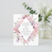 Papier Budget Boho Dusty rose violet Faire-part de mariag (Debout devant)