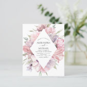 Papier Budget Boho Dusty rose violet Faire-part de mariag (Debout devant)